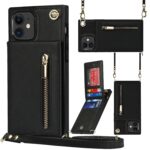 variatie Solidenz Fashion Wallet Hoesje met Koord iPhone 11 – Zwart