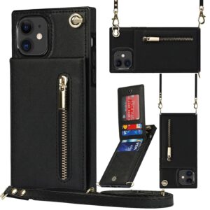 FONU Fashion Wallet Hoesje Met Koord iPhone - Zwart 1