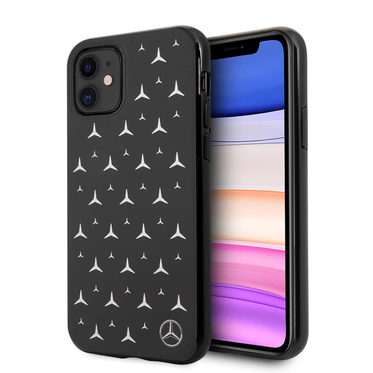 Mercedes Silver Stars Backcover Hoesje iPhone 11
