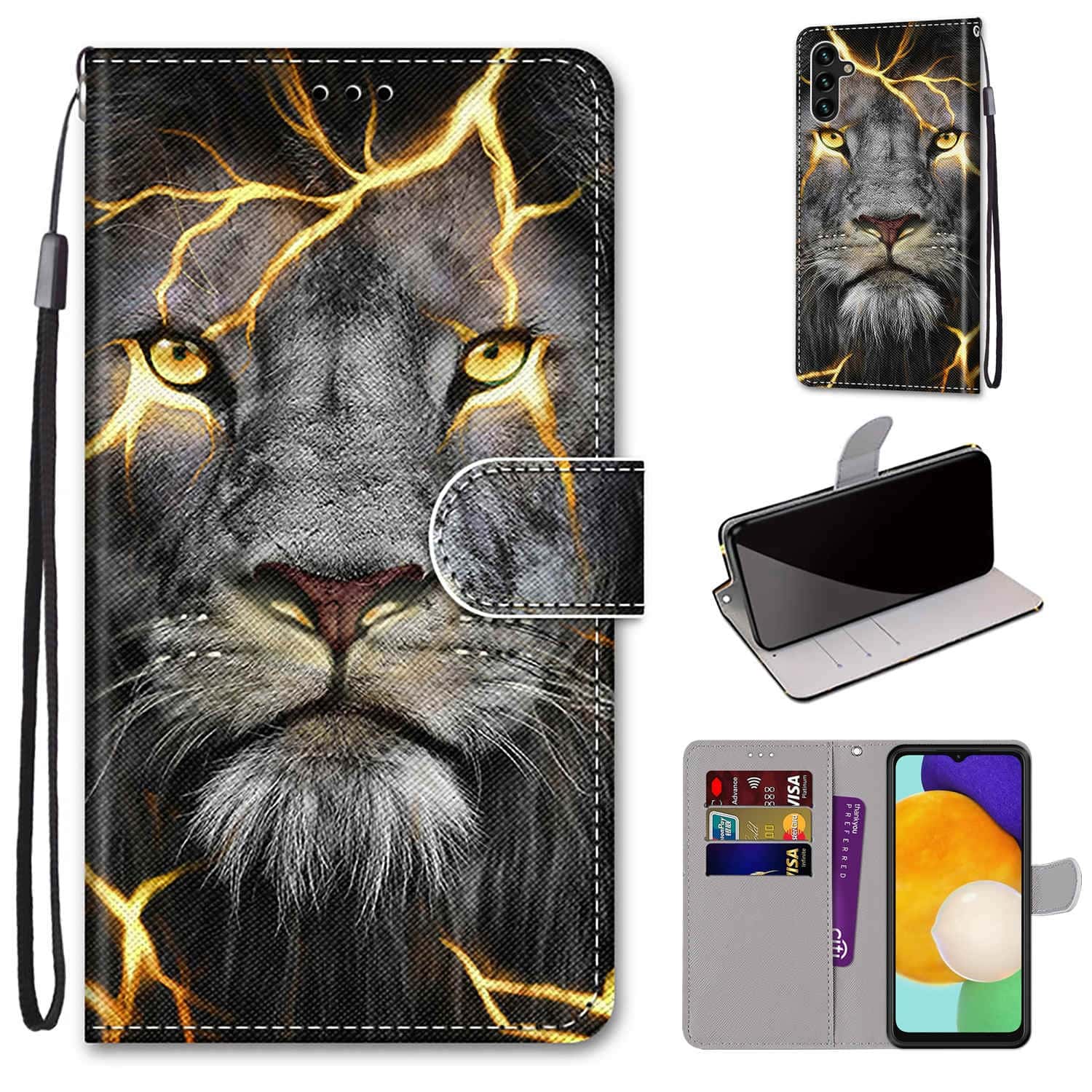 Boekmodel Hoesje Samsung Galaxy A13 5G - Leeuw
