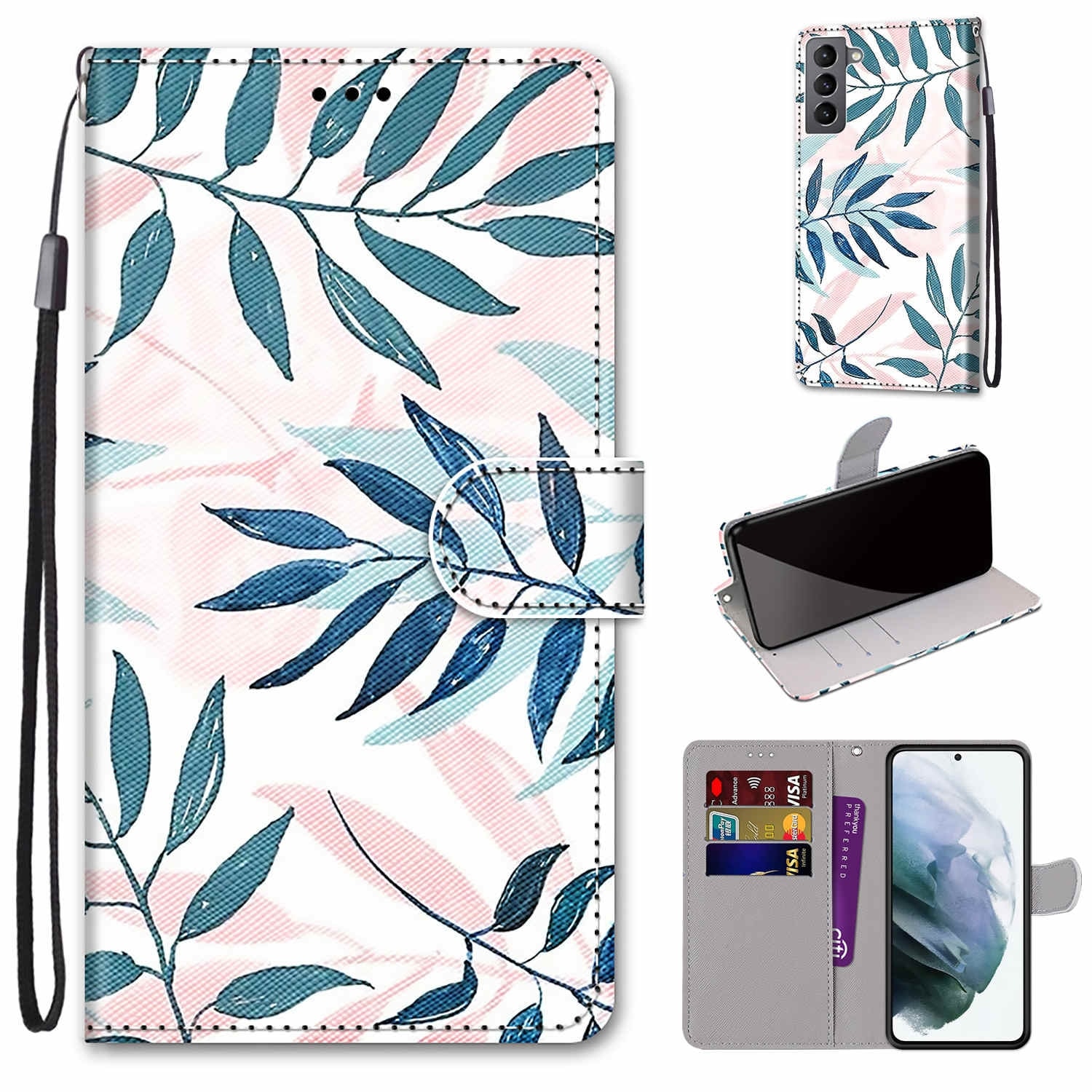 Boekmodel Hoesje Samsung Galaxy S22 Plus - Bladeren