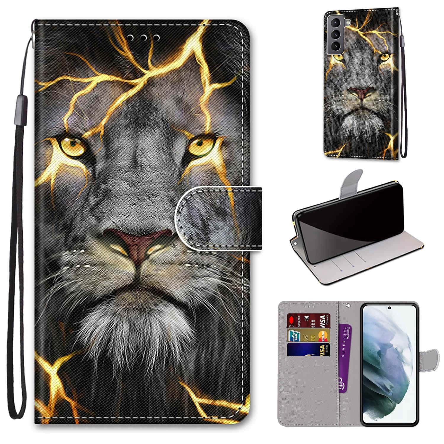 Boekmodel Hoesje Samsung Galaxy S22 - Leeuw 1