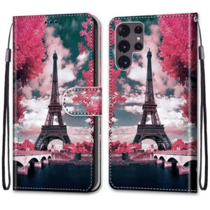 Boekmodel Hoesje Samsung Galaxy S22 Ultra - Eiffel Toren 2