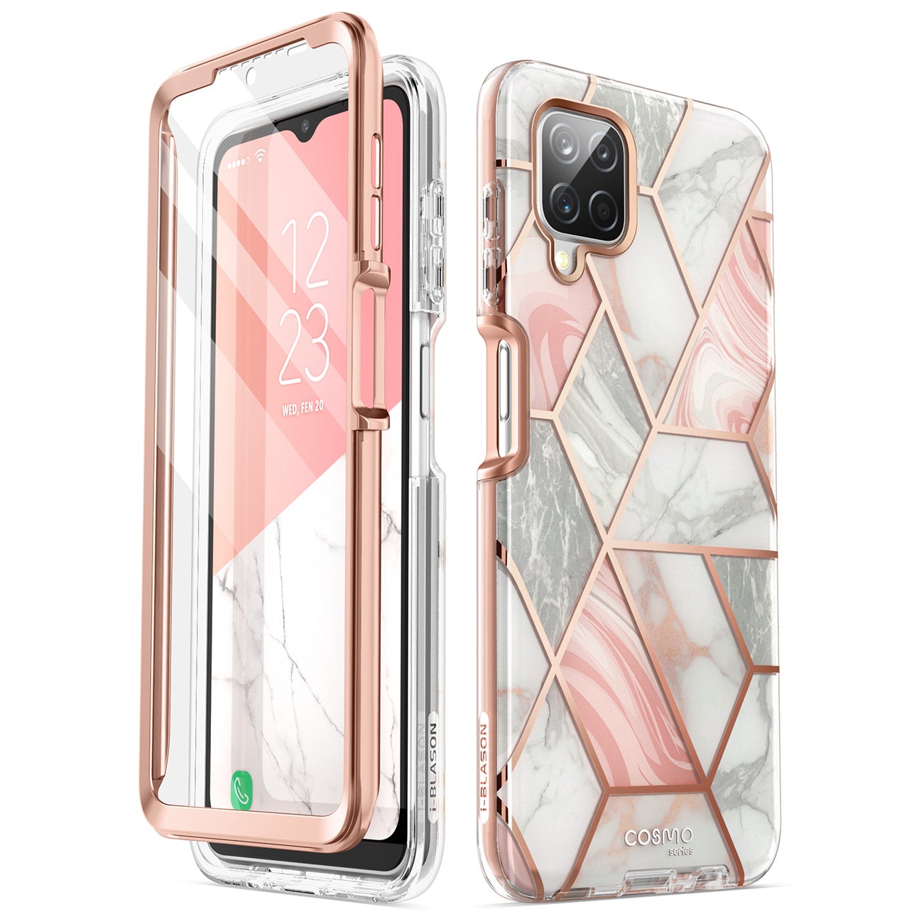 Cosmo 360 Backcover Hoesje met Screen Protector Samsung Galaxy A12 - Marble Main Image