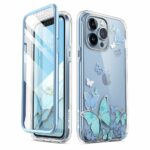 variatie Cosmo 360 Backcover Hoesje met Screen Protector iPhone 13 Pro – Blauwe Vlinders