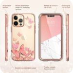 Cosmo 360 Backcover Hoesje met Screen Protector iPhone 13 Pro Max – Roze Vlinders - 6