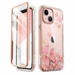 variatie Cosmo 360 Backcover Hoesje met Screen Protector iPhone 13 – Roze Vlinders