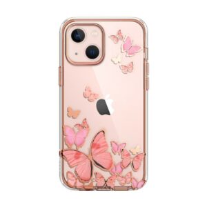 COSMO 360° Backcover Hoesje Met Screen Protector iPhone 13 - Roze Vlinders 8