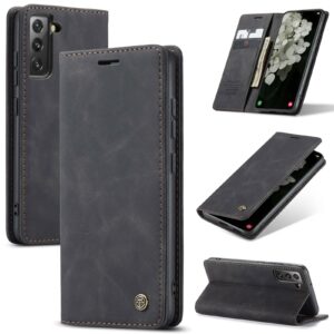 Caseme Retro Samsung Galaxy S22 Boekmodel hoesje - Zwart 1