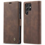 variatie Caseme Retro Samsung S22 Ultra Boekmodel hoesje – Koffie