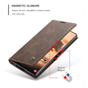Caseme Retro Samsung S22 Ultra Boekmodel hoesje - Koffie 3