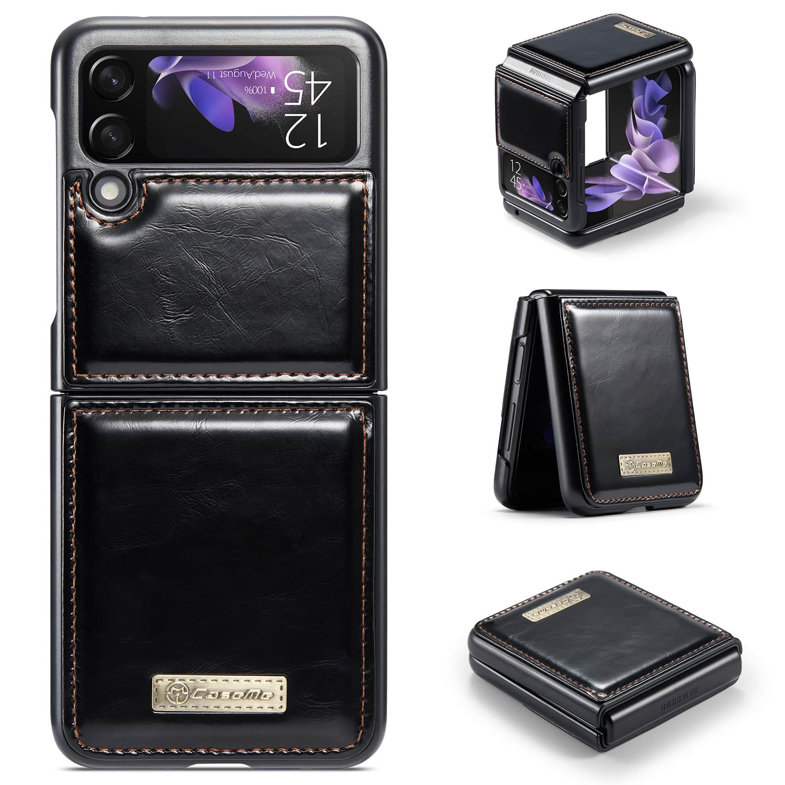 Caseme Samsung Galaxy Z Flip 3 hoesje - Zwart