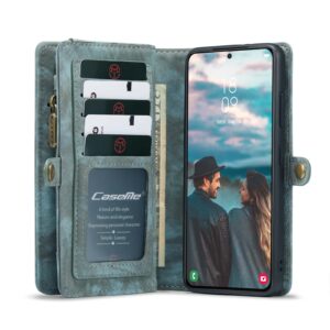 Caseme Vintage Samsung Galaxy S22 Portemonnee hoesje - Blauw 4