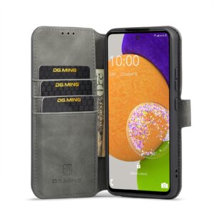 Dg.ming Retro bookcase hoesje Samsung Galaxy A53 - Grijs 4