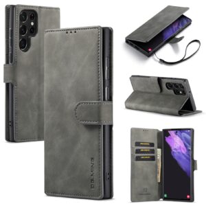 Dg.ming Retro bookcase hoesje Samsung S22 Ultra – Grijs