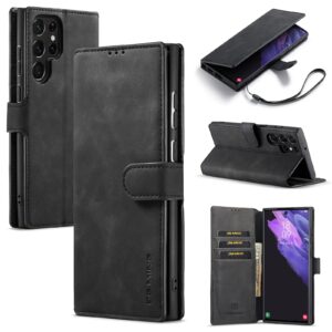 Dg.ming Retro bookcase hoesje Samsung S22 Ultra – Zwart