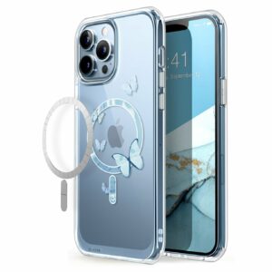 Halo Apple Magnetisch Backcover Hoesje iPhone 13 Pro – Blauwe Vlinder