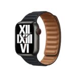 variatie Leather link Apple Watch 1-9 series 38-40-41mm bandje – Nachtkleur