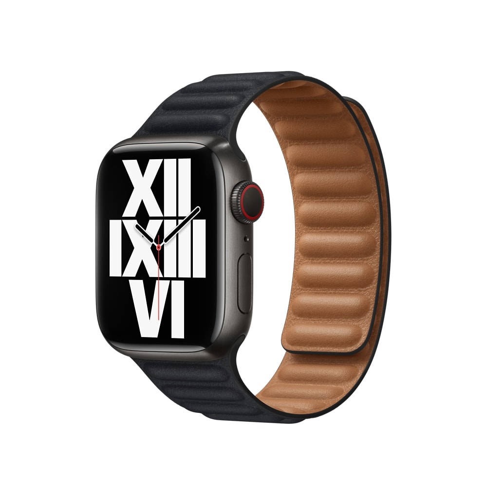 Leather link Apple Watch 1-9 series 38-40-41mm bandje - Nachtkleur