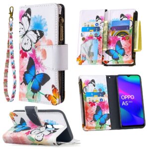 Oppo A5 2020 – Oppo A9 2020 Wallet hoesje – Vlinder