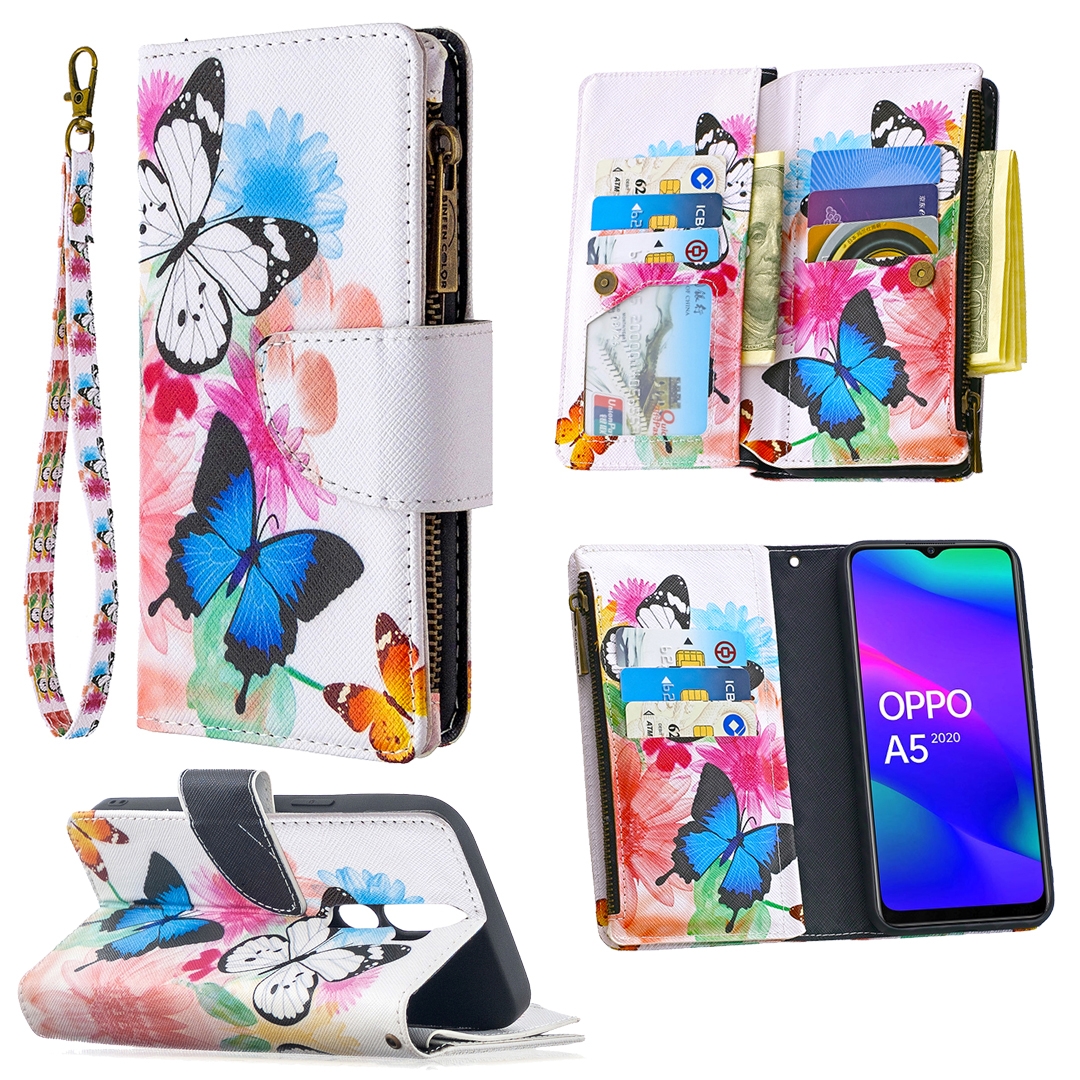 Oppo A5 2020 - Oppo A9 2020 Wallet hoesje - Vlinder