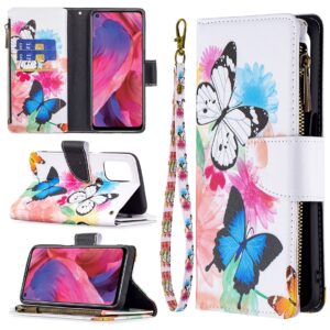 Oppo A54 5G - Oppo 74 5G Wallet hoesje - Vlinder 1