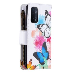 Oppo A54 5G - Oppo 74 5G Wallet hoesje - Vlinder 3