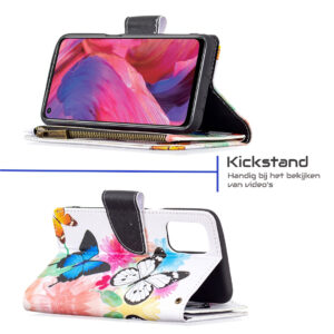 Oppo A54 5G - Oppo 74 5G Wallet hoesje - Vlinder 4