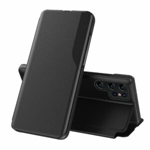 Premium Clear View Samsung S23 Ultra hoesje – Zwart