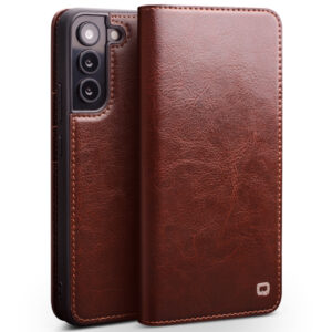 Qialino Genuine Leather hoesje Samsung S22 - Bruin 1