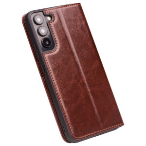 Qialino Genuine Leather hoesje Samsung S22 - Bruin 3