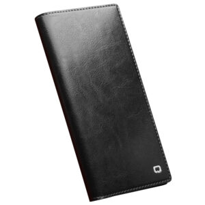 Qialino Genuine Leather hoesje Samsung S22 Ultra - Zwart 3