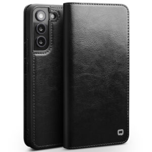 Qialino Genuine Leather hoesje Samsung S22 - Zwart 1