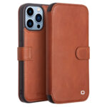Qialino Leren iPhone 13 Pro bookcase hoesje - Bruin Main Image