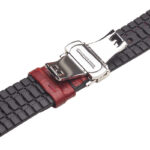 Qialino Leren patroon bandje Apple Watch series 1-9 en Apple Watch Ultra (1/2) voor 42-44-45-49 mm – Rood - 6
