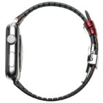 Qialino Leren patroon bandje Apple Watch series 1-9 en Apple Watch Ultra (1/2) voor 42-44-45-49 mm – Rood - 7