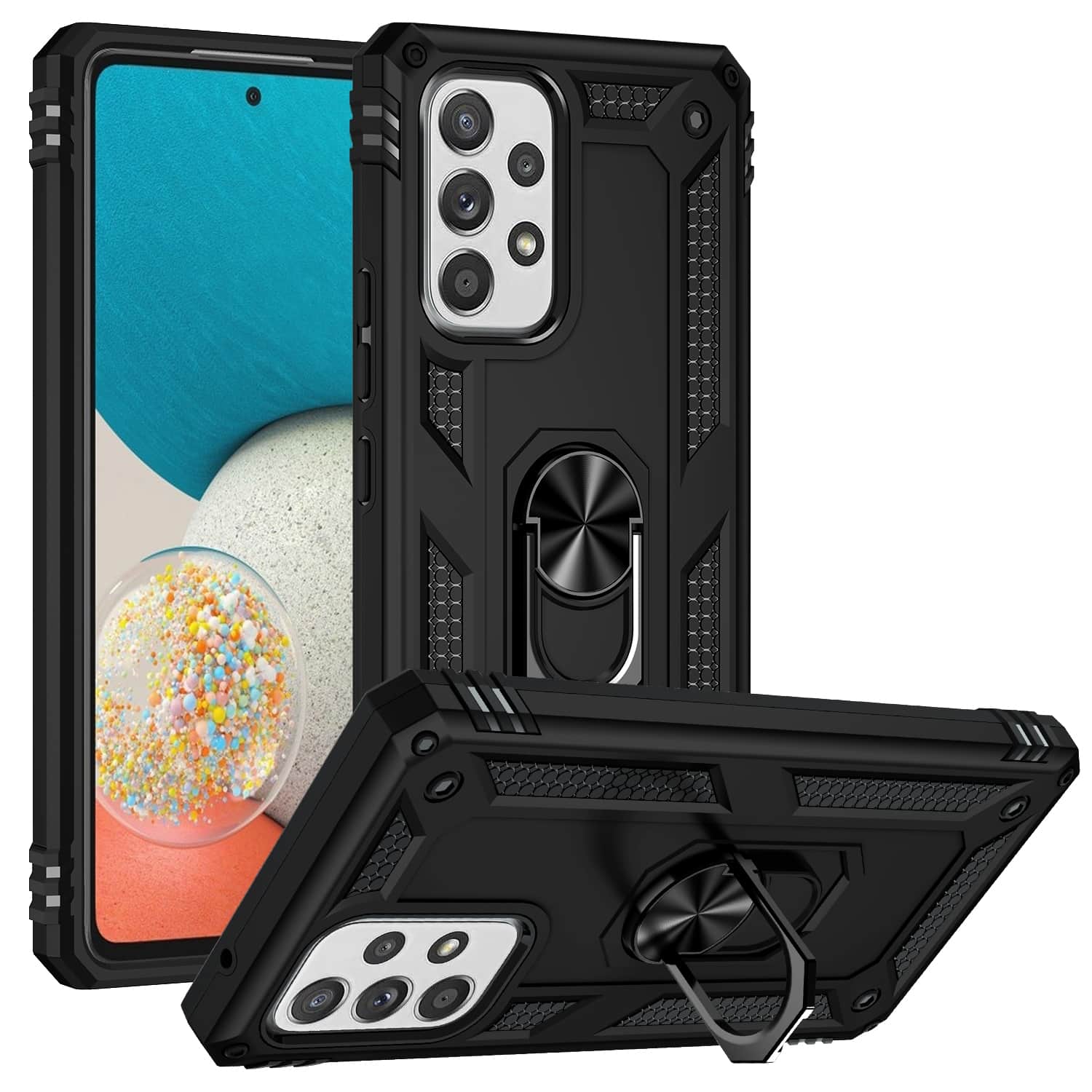 Samsung Galaxy A53 Ringhouder Hoesje - Zwart