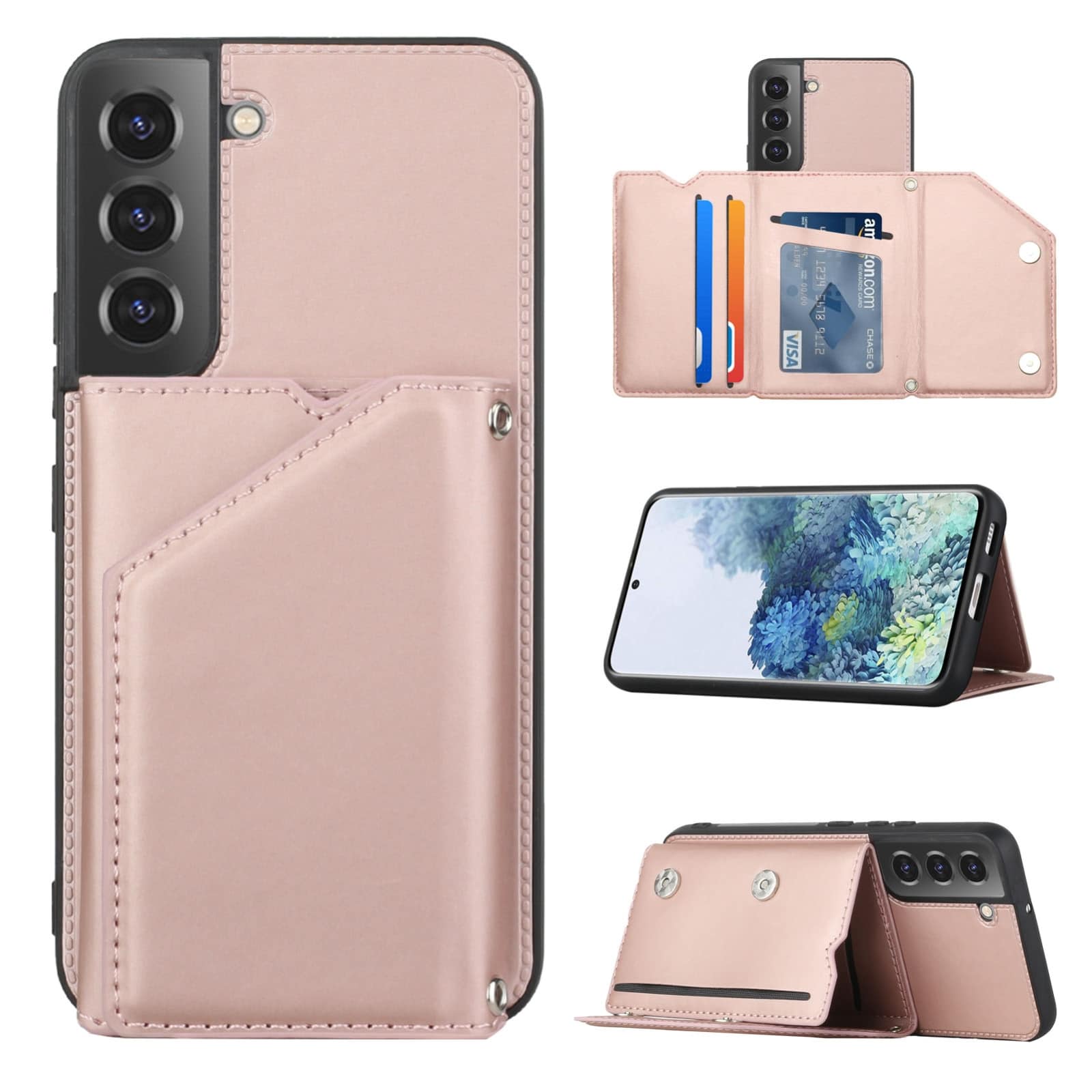 Samsung Galaxy S22 Hoesje Rosegoud - Backcover Wallet