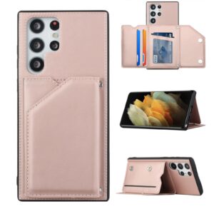 Samsung Galaxy S22 Ultra Hoesje Rosegoud - Backcover Wallet 1