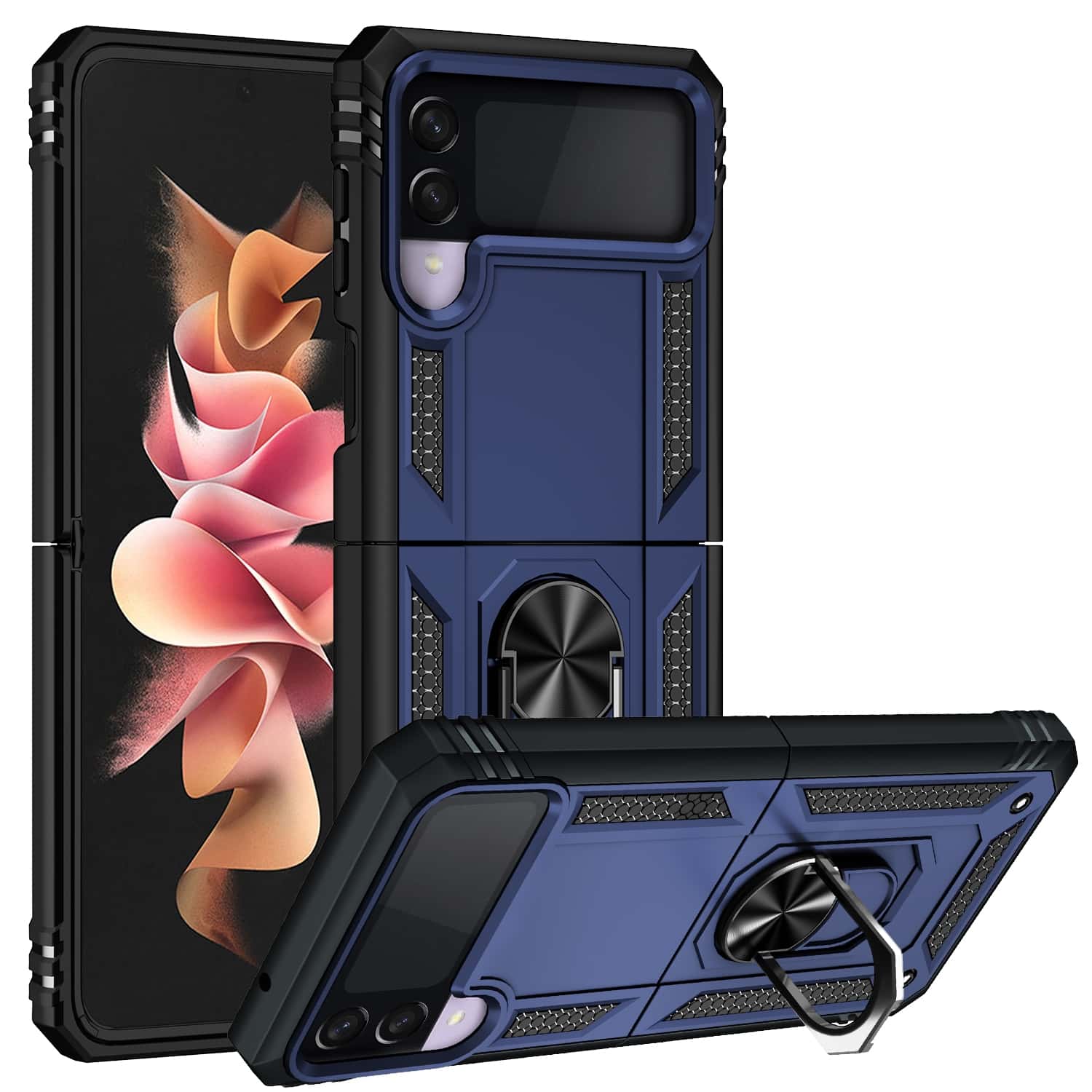 Samsung Galaxy Z Flip 3 Ringhouder Hoesje - Blauw
