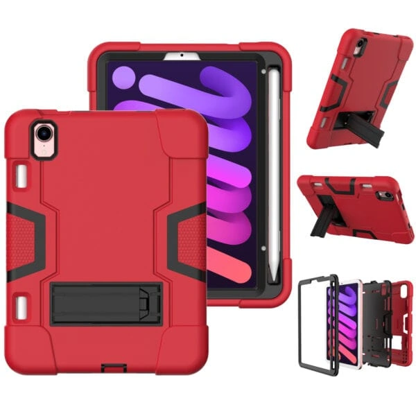 Shock Proof Standcase Hoes iPad Mini 6 Rood - 8.3 inch 1