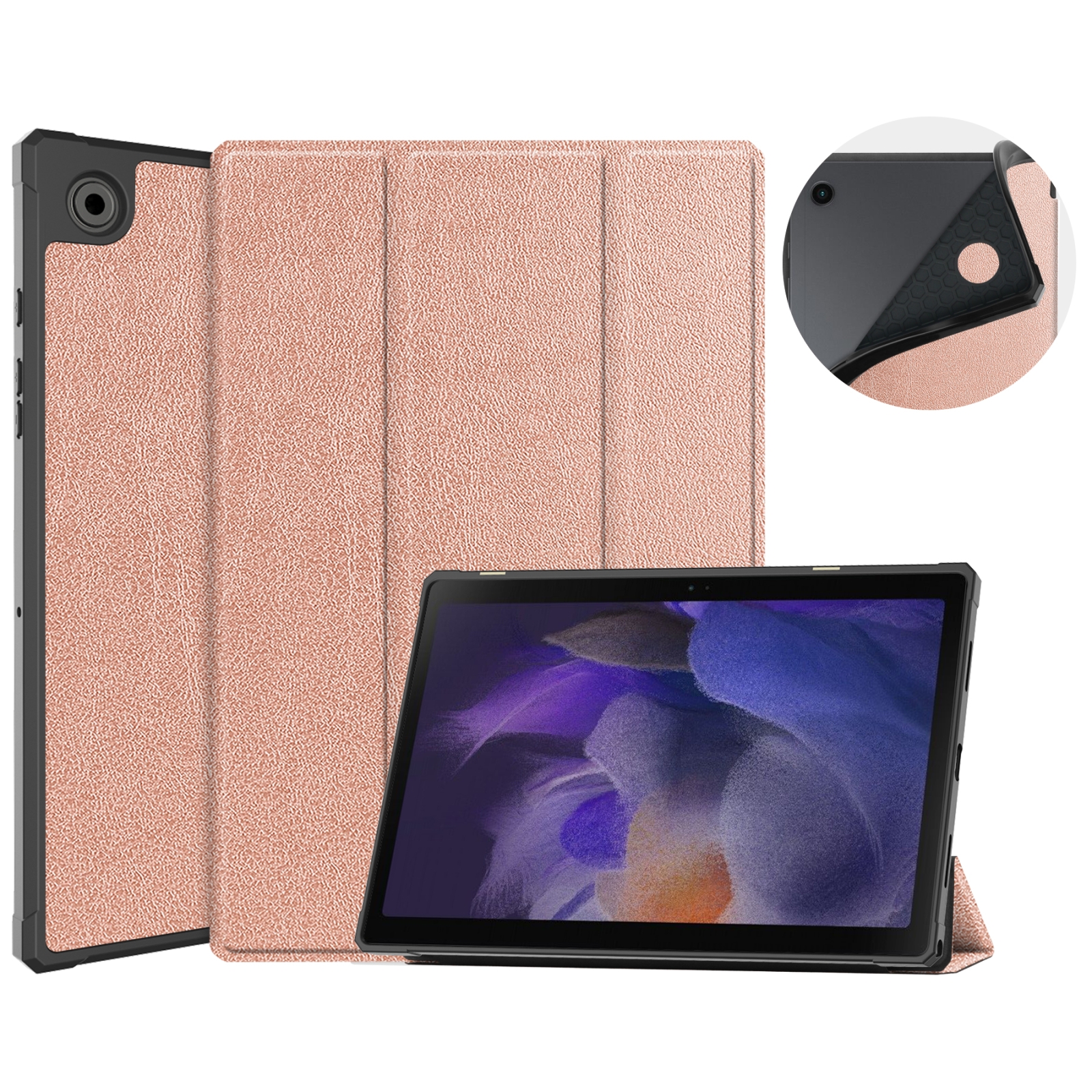 Planeet Bergbeklimmer Pittig Smart Folio hoes Samsung Galaxy Tab A8 - 10.5 inch - Rosegoud