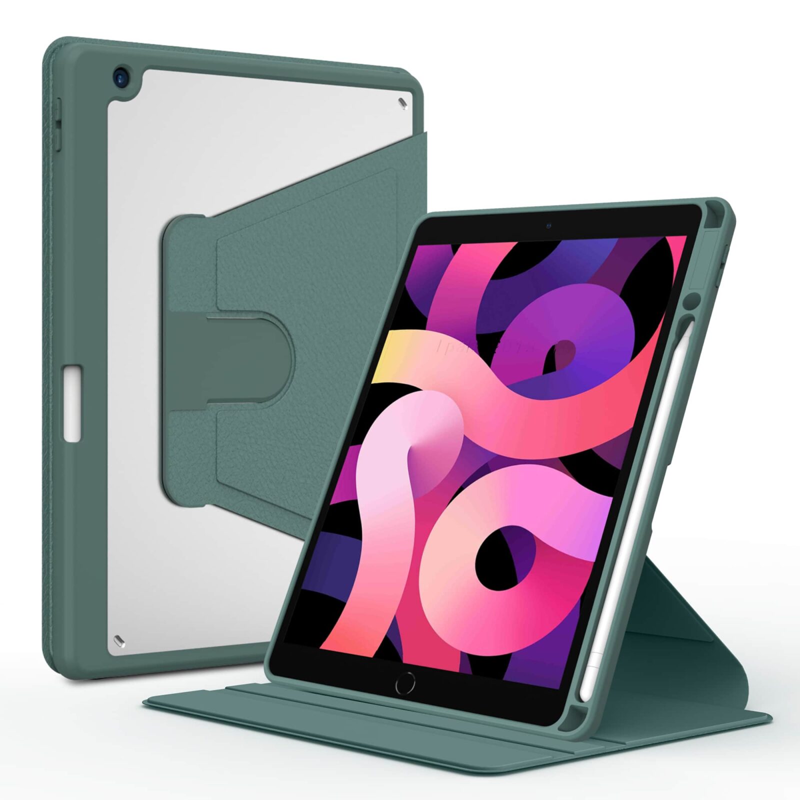 Waltz Draaibare hoes iPad 9 - iPad 8 - iPad 7 - 10.2 inch - Groen 1