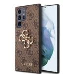 variatie Guess Golden Logo Samsung Galaxy S22 Ultra hoesje – Bruin
