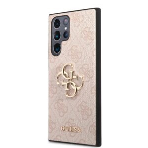 Guess Golden Logo Samsung Galaxy S22 Ultra hoesje - Roze 2