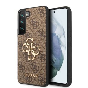 Guess Golden Logo Samsung Galaxy S22 hoesje - Bruin 1