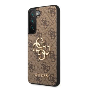 Guess Golden Logo Samsung Galaxy S22 hoesje - Bruin 2