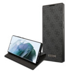 variatie Guess Logo Bookcase hoesje Samsung Galaxy S22 Ultra – Grijs