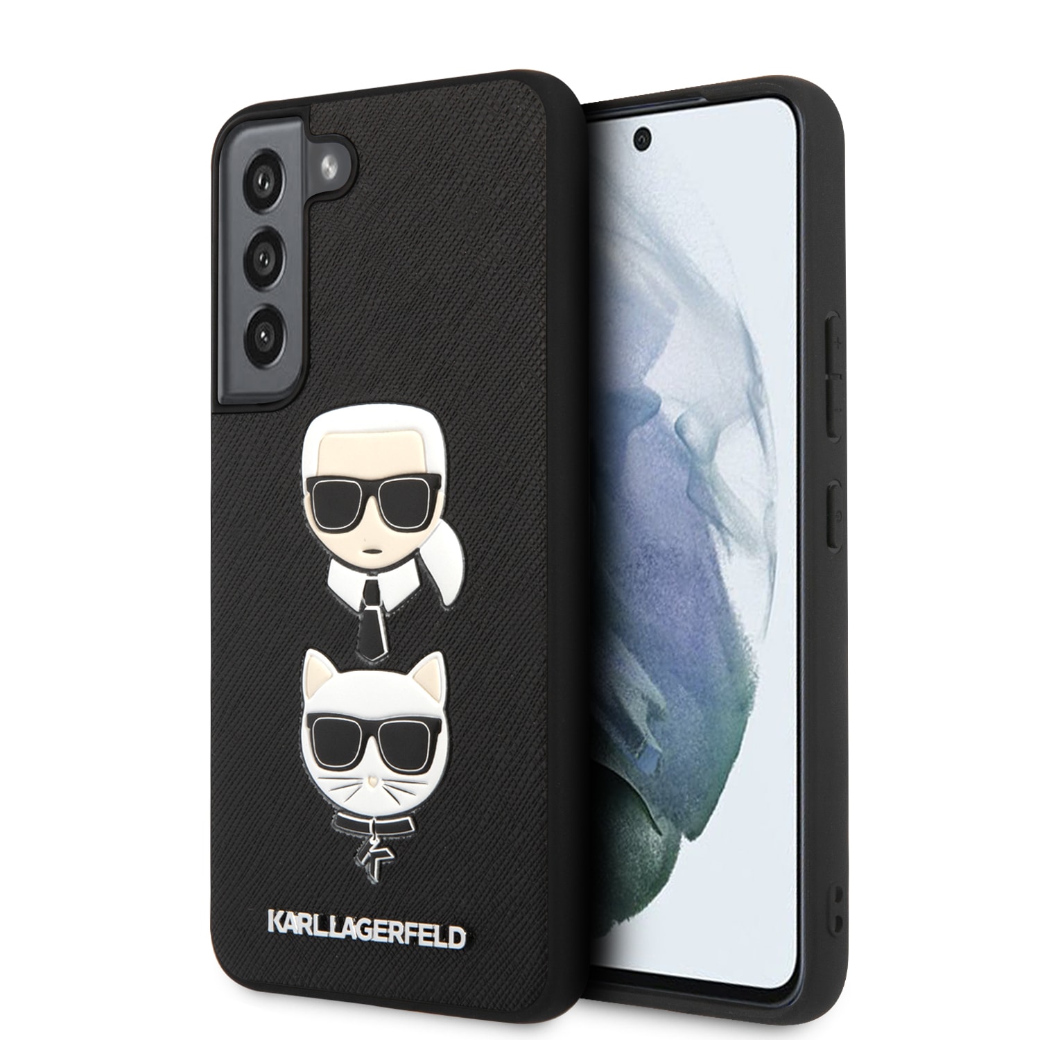 Karl Lagerfeld Saffiano K&C Samsung Galaxy S22 Plus - Zwart