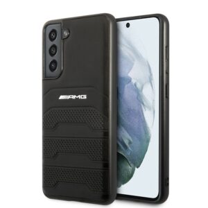 Mercedes AMG Genuine Leather Perforated Samsung S21 FE hoesje